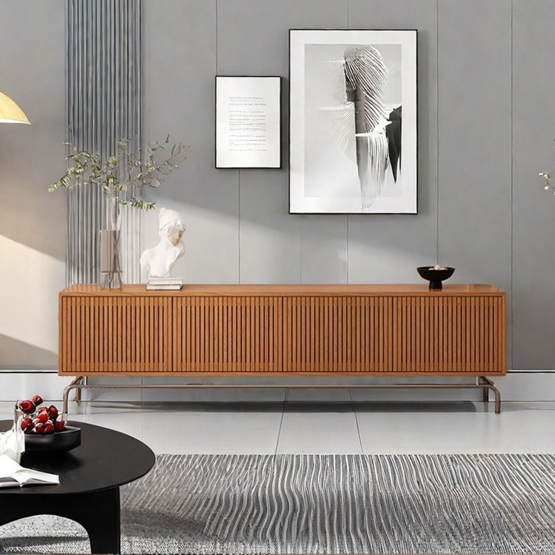 Meuble télé en bois massif Grille, 70.86"