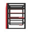Gaming Loft Bed With Built-In Desk And Storage Shelves, Space-Saving Wooden Bed Frame With LED & Side Race-125193245-125193244