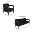 Ensemble canapé et fauteuil d'extérieur moderne 3 pièces à dossier arrondi avec coussins Sunbrella-1014010959-1014473637