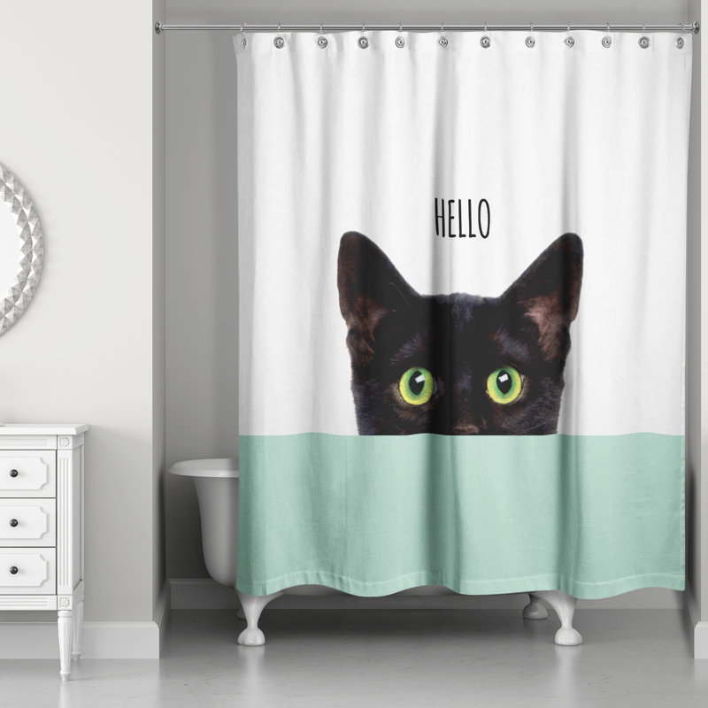 Rideau de douche simple Cats Collection, Menthe