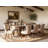 9 Piece Kitchen Table Set Includes a Rectangle Dining Table with Removable Leaf and 8 Light Tan Linen Fabric Parson Dining Chairs, Antique Walnut-372388837