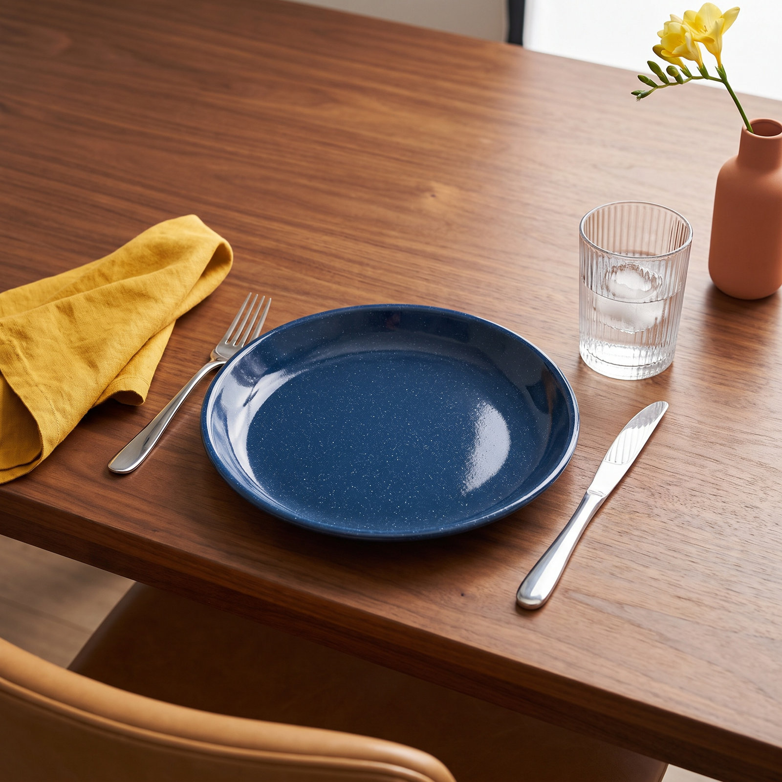Crow Canyon Enamelware Stinson Pasta Plates, Navy Blue