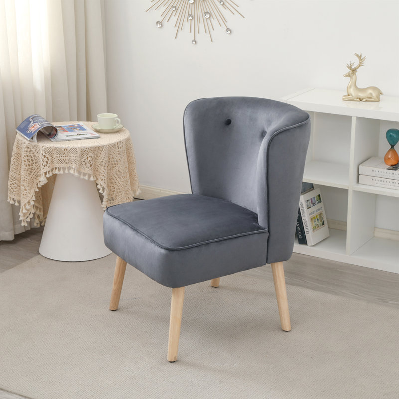 Jazlynn Upholstered Wingback Chair, Grey