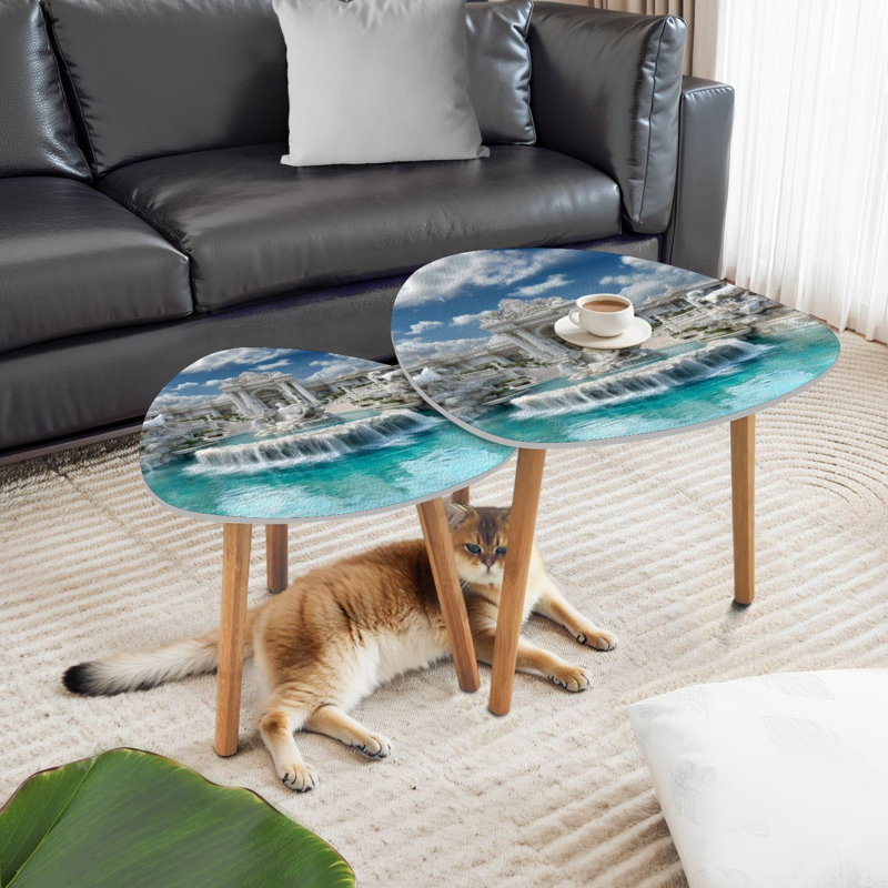 Ensemble de 2 tables basses gigognes Triangle