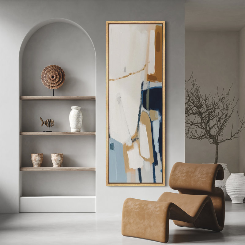 «Modern Geometric Neutral Composition abstraite, très grandes photos, impression sur toile encadrée, Naturel