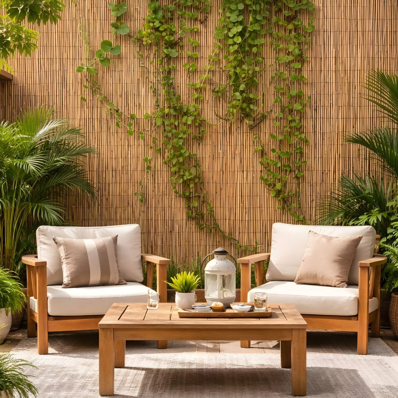 Clôture en bambou roseau naturel jumbo de 1,2 m de hauteur x 2,4 m de long, H 4 pi x 8 pi 40,90 po