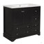 Meuble-lavabo 36 po avec lavabo, meuble-lavabo autoportant en bois massif avec 4 tiroirs de rangement et une tablette, portes à fermeture douce-117021252