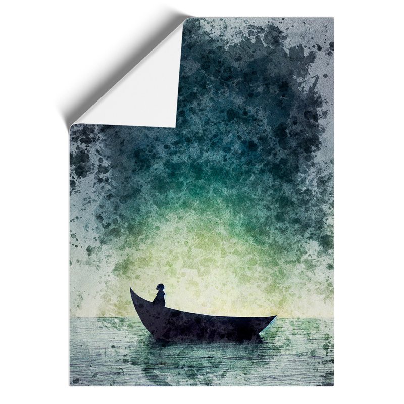 XV1022-491X Alone In A Boat - Print, 59.4cm H x 42cm W, Paper, No Matte