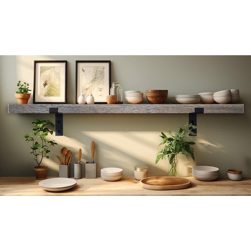 Tablette en bois massif Emerald Lee, H 2 po x l 43 po x P 6 po, Chêne