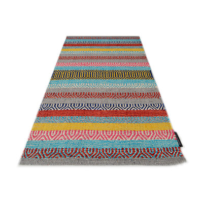 Saffron Striped Hand Woven Area Rug