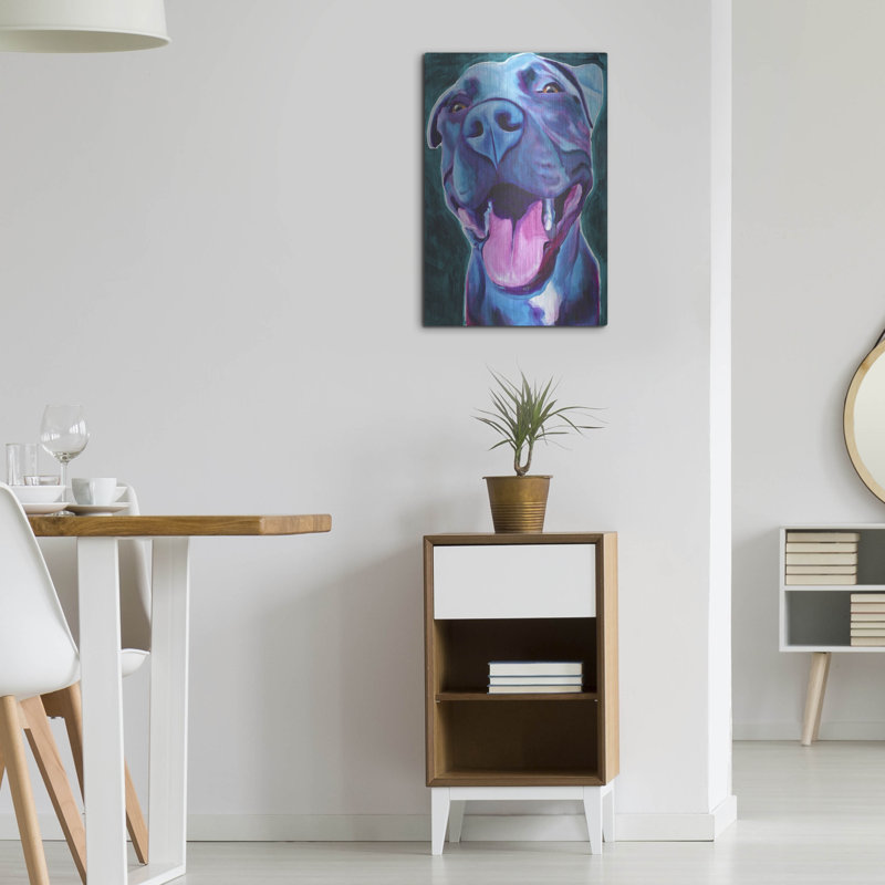 «Pit Bull - Bleu ciel» par Dawg Painter, H 24 po x l 16 po