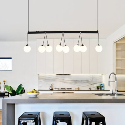 Modern 8- Pendant - 42.33 Inch Depth Product Metal & Glass Globe Smart Enabled Feature