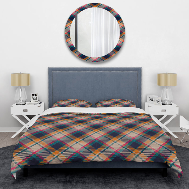 Ensemble de housse de couette en microfibre bleu / jaune 3 pièces