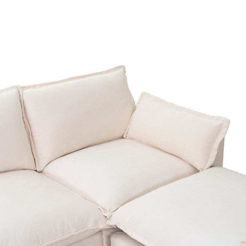Ensemble de canapé modulaire 93,31 "pour salon, canapé moderne en forme de L avec repose-pieds mobile, ensemble de canapé 4 places