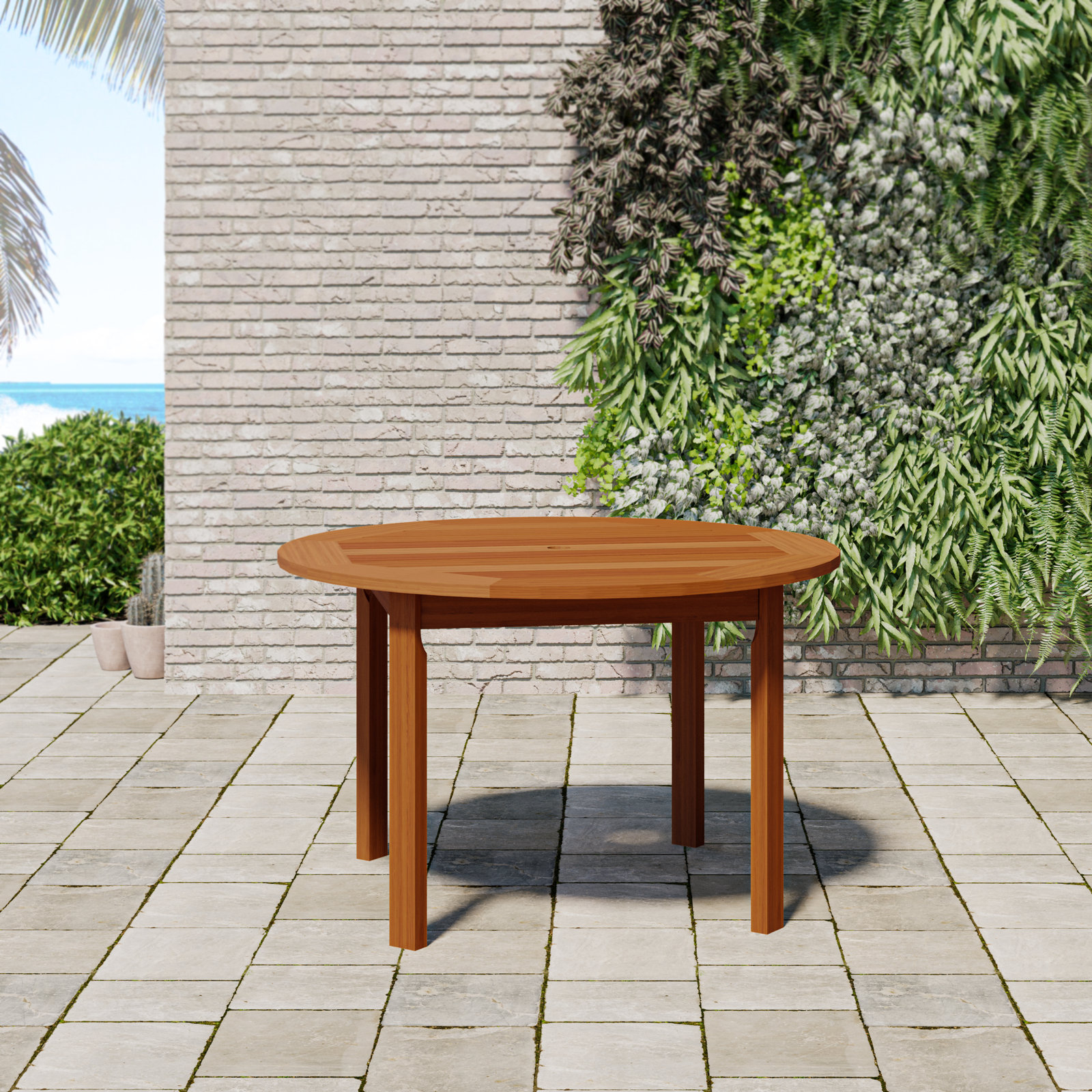 Anautica 47" Eucalyptus Patio Dining Set