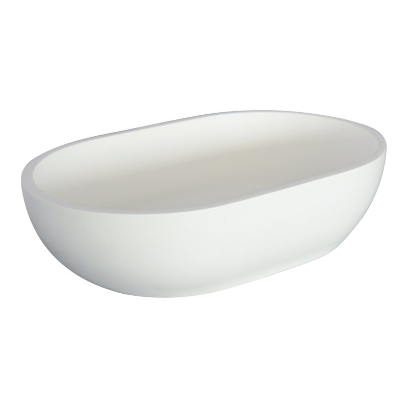 Barclay Divina 15'' Resin Oval Bathroom Sink, White Gloss