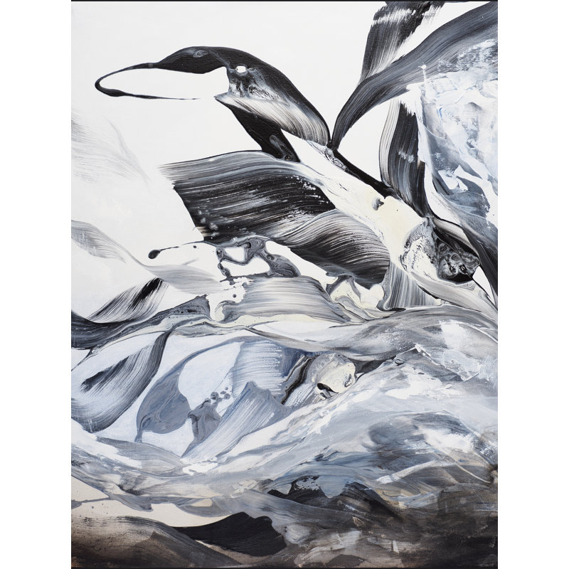 «Deux Waterbird I» par Novi Lim, Toile avec cadre noir, H 32 po x l 24 po