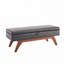Banc rembourré en similicuir avec 4 pieds-604296614