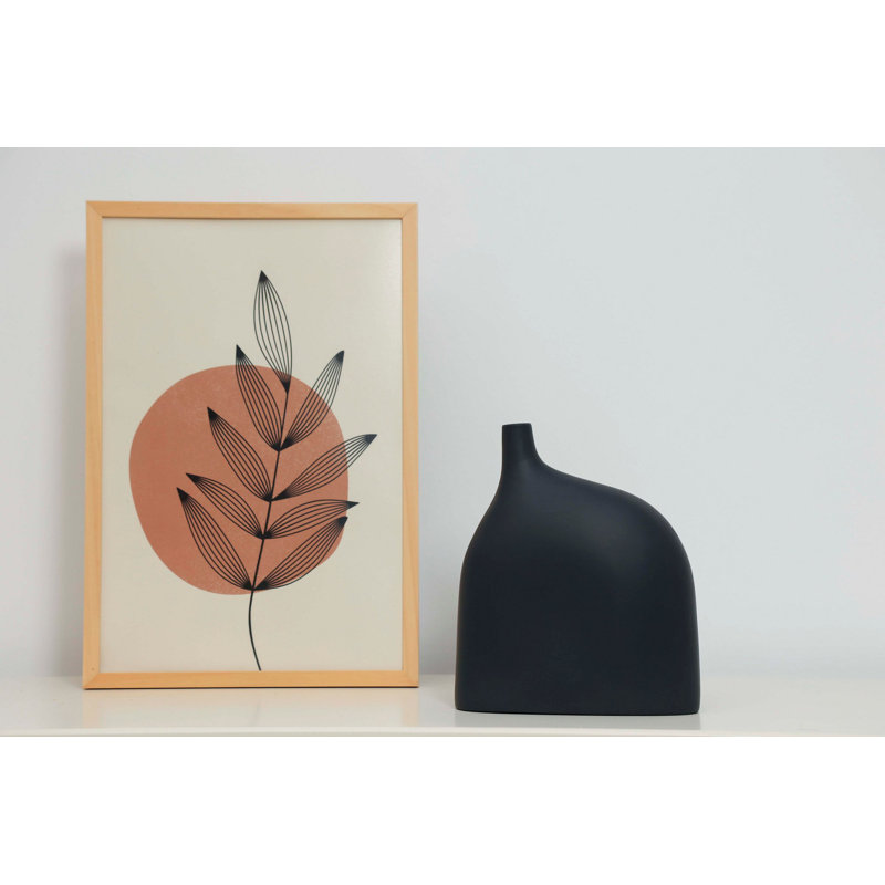 Cyna Ceramic / Porcelain Table Vase, Black