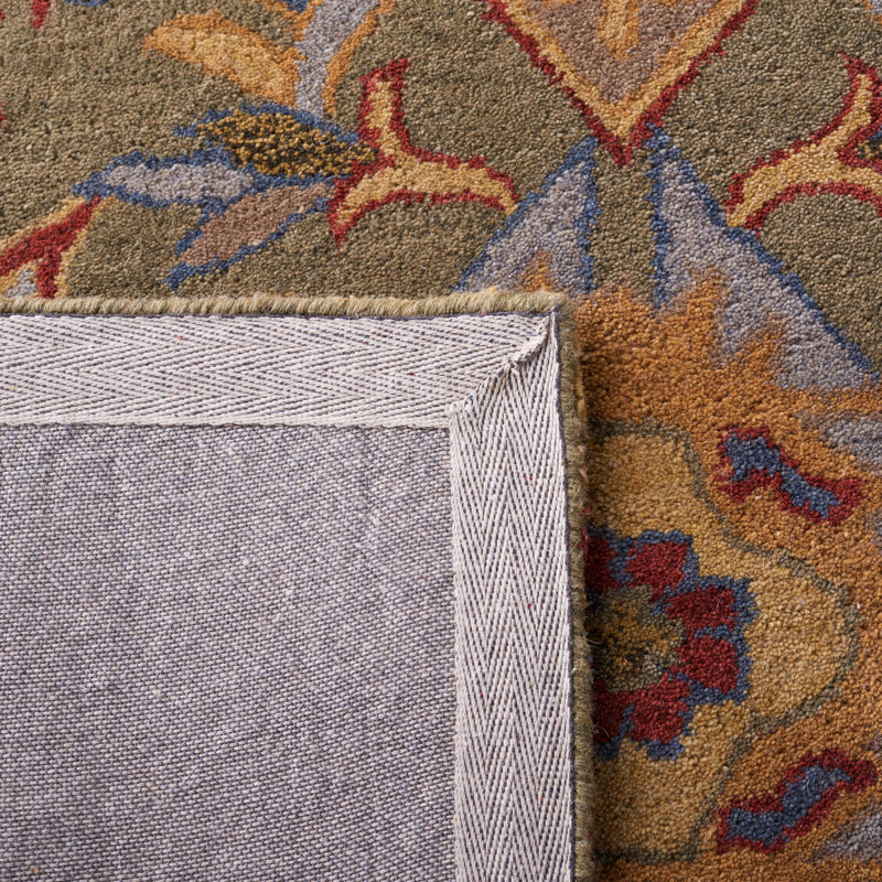 Aujah Hand Tufted Wool Floral Rug, Rectangle 5' x 8'