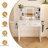 Kite Makeup Vanity with LED Mirror, 2 Drawers & Hair Dryer Holder