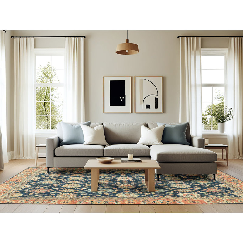 Tapis multicolore à motif abstrait Abdalla, Rectangle 6 pi x 9 pi