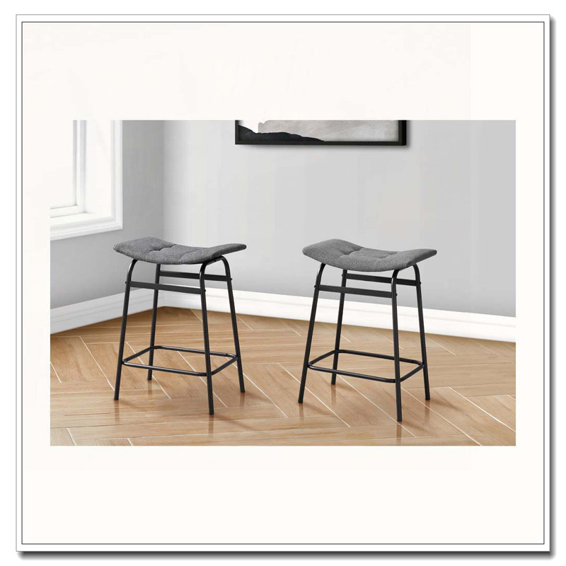 Barstool, Counter Height, Set Of 2,, Black