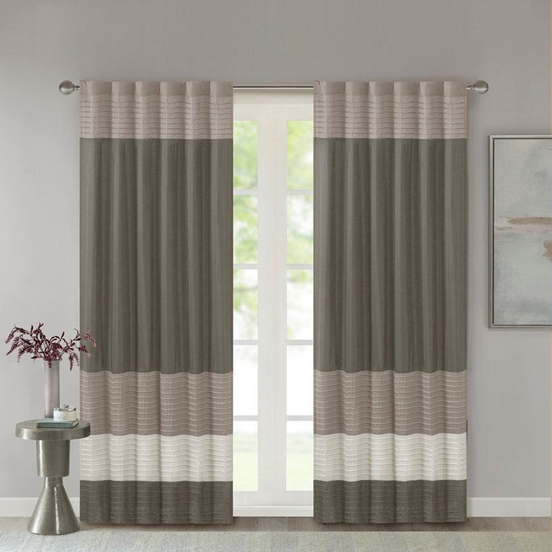 Panneau de rideau Polyoni Pintuck (seulement 1 panneau PC)