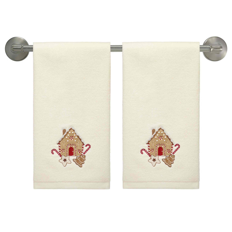 The Holiday Aisle® Gingerbread House 2-Pack Hand Towel Set