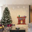 Christmas Fireplace Wall Stickers,Holiday Graphics Self-Adhesive,Window Decal