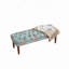Banc capitonné de style européen avec pieds tournés en bois, repose-pieds rembourré American pour chambre à coucher et espace de vie principal