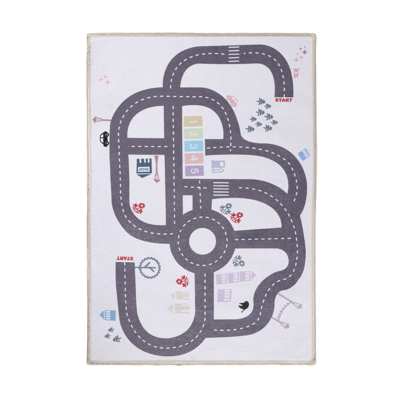 Tapis d'intérieur lavable pour chambre d'enfant Country Road, Rectangle 2 pi x 3 pi