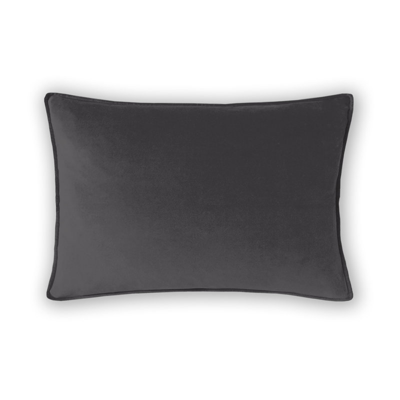 Alla Rectangular Velvet Pillow Cover & Insert, Charcoal