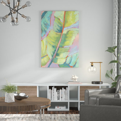 Vibrant Palm Leaves II by Jennifer Goldberger Painting Print on Canvas