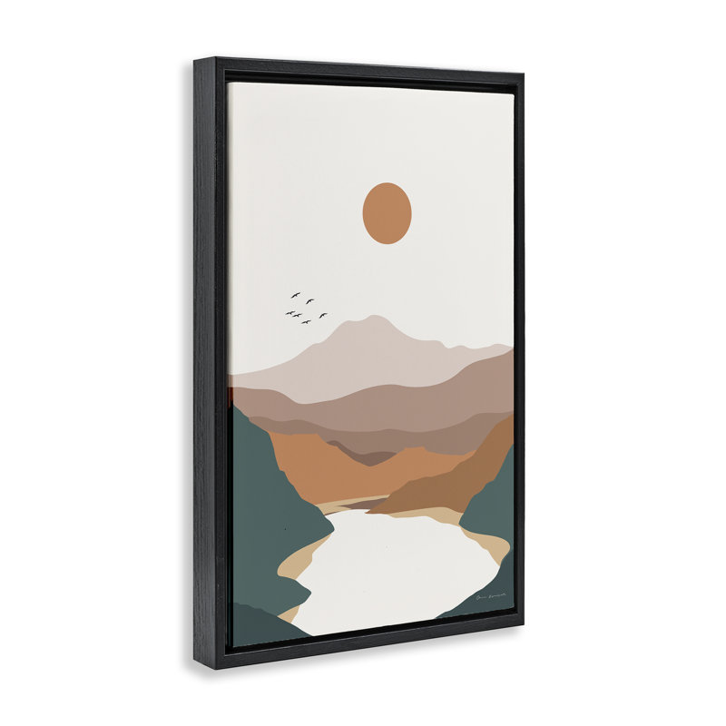 «Mountain Valley Lake Floater» par Omar Escalante, H 25 po x l 17 po, Cadre flottant noir de jais