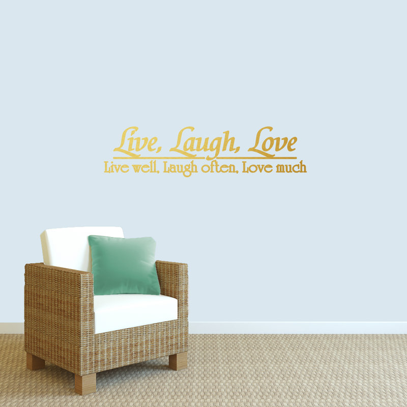 Adhésif décoratif "Live Well Laugh souvent Love", Or