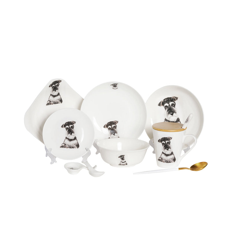 Service de table en porcelaine 11 pièces - Schnauzer