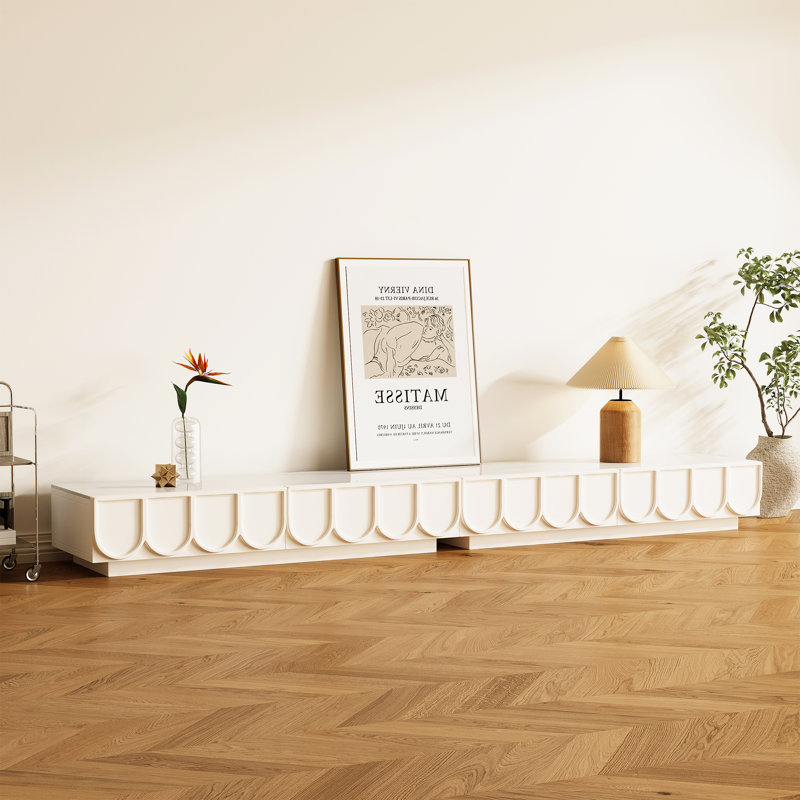 Meuble télé extra long de 239 cm avec plateau imitation marbre, console multimédia moderne avec tiroirs spacieux pour grands téléviseurs