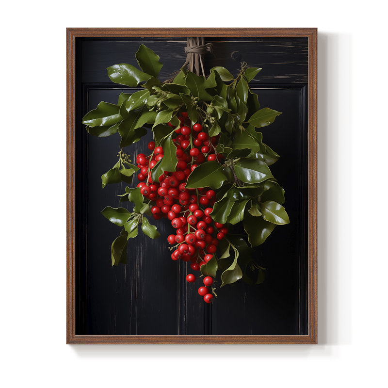 «Christmas Holiday Art DCLXVI», reproduction d'art encadrée - bois massif, Noyer, H 21 po x l 17 po