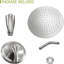 Pomme de douche murale ronde 10 po avec douchette cascade en nickel brossé - Valve, réglable à 360 °, facile à installer et à entretenir