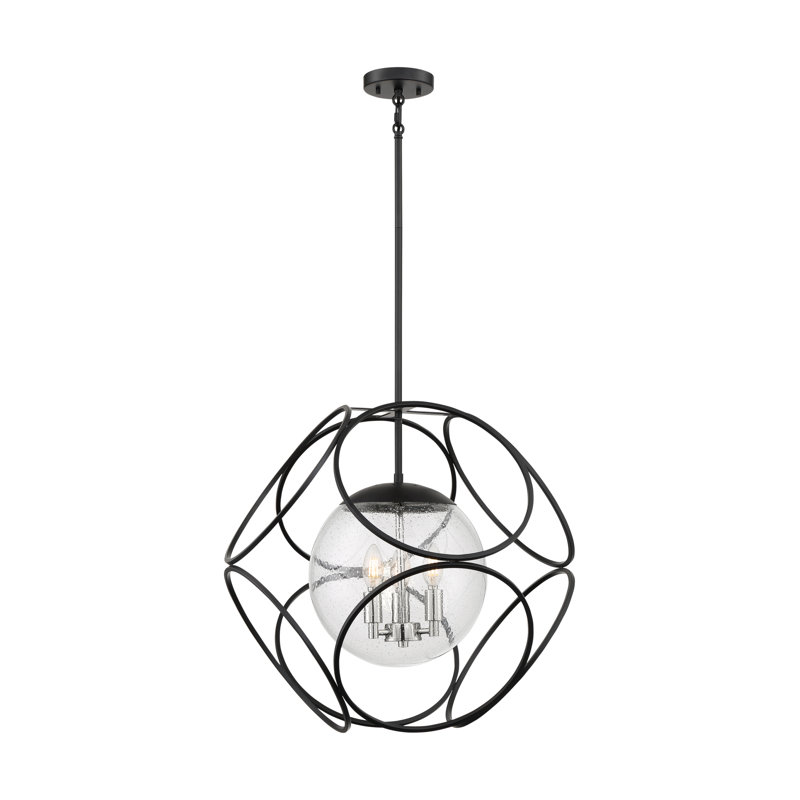 Anita 3 - Light Unique/Statement Pendant, Black/Polished Nickel
