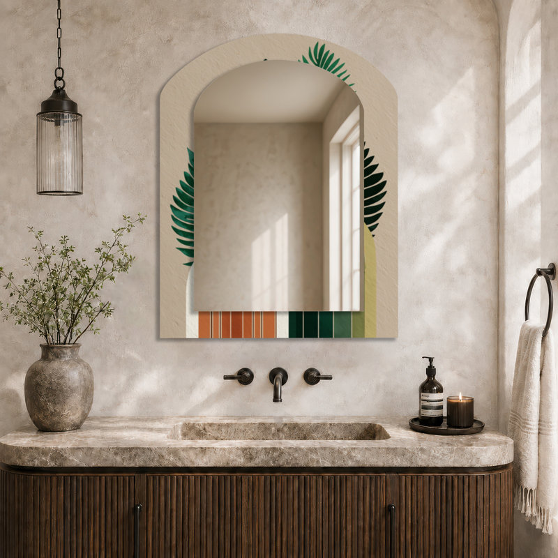Miroir mural Mid-Century, 43 po x 33 po