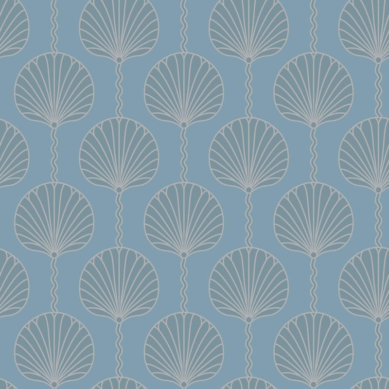Deco Lily - Sky Blue Wallpaper
