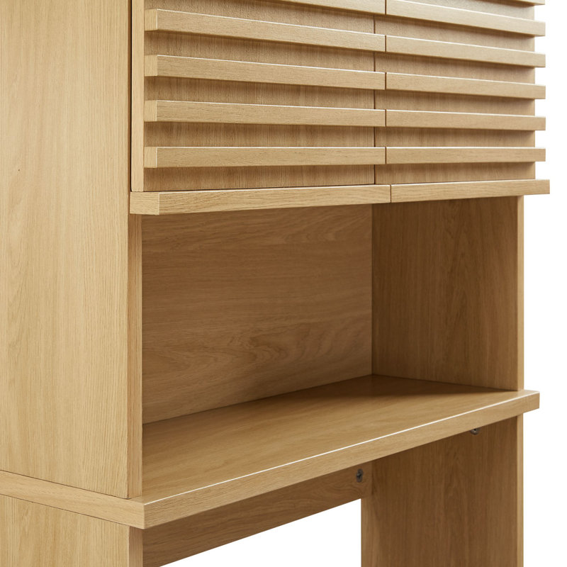 Natural Oak Over the Toilet Storage Cabinet with Adjustable Shelving