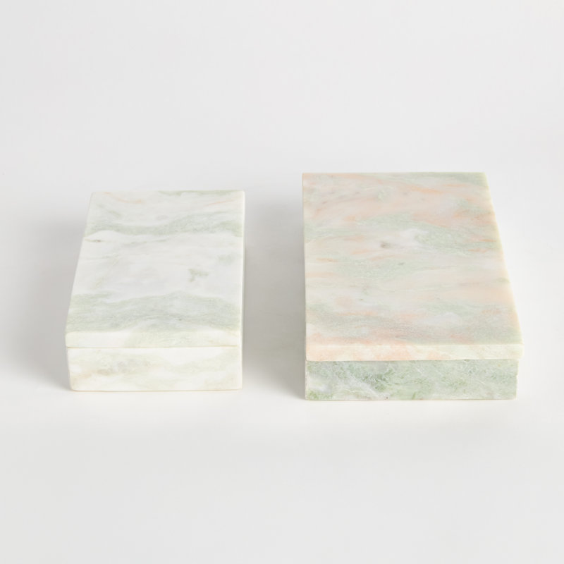 JOHANNA MARBLE LIDDED BOXES, SET OF 2