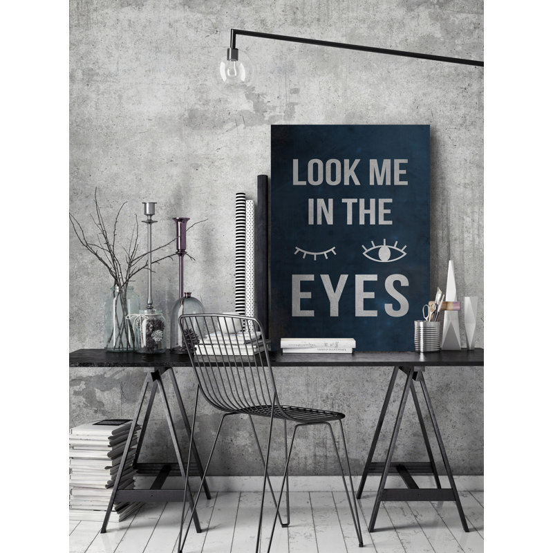 «Look Me in the Eyes», reproduction d'art textuel sur toile tendue, H 12 po x l 8 po x P 1,5 po