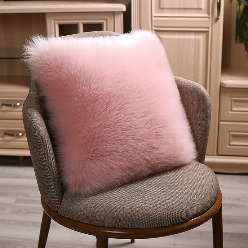Woolen Sofa Pillow Cover, Pink