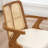 Modern Upholstered Faux Leather Rattan Back Dining Chair-485375904