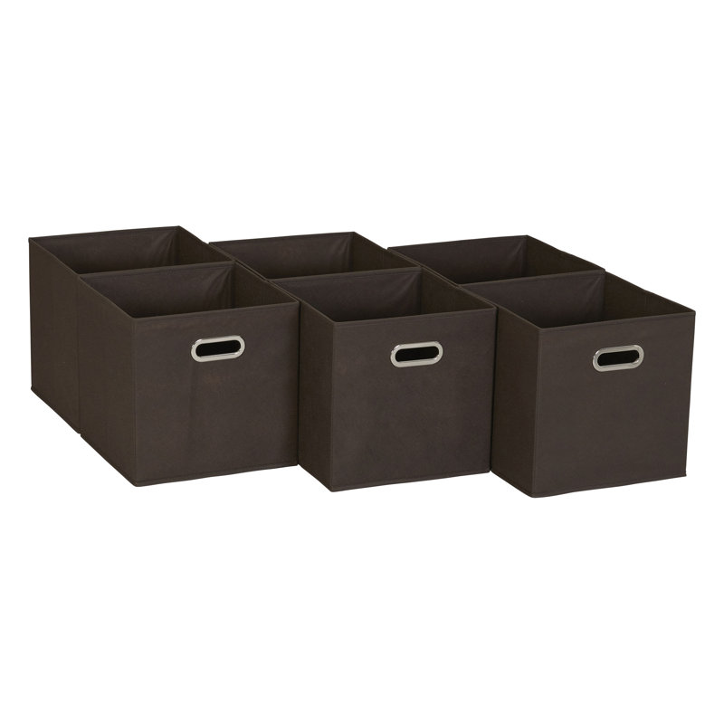 Wayfair Basics® Open Fabric Storage Bin Set, Brown
