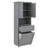 High Bathroom Cabinet With Laundry Hamper Doors And Open Storage Upper Cabinet For Bathroom-754526272